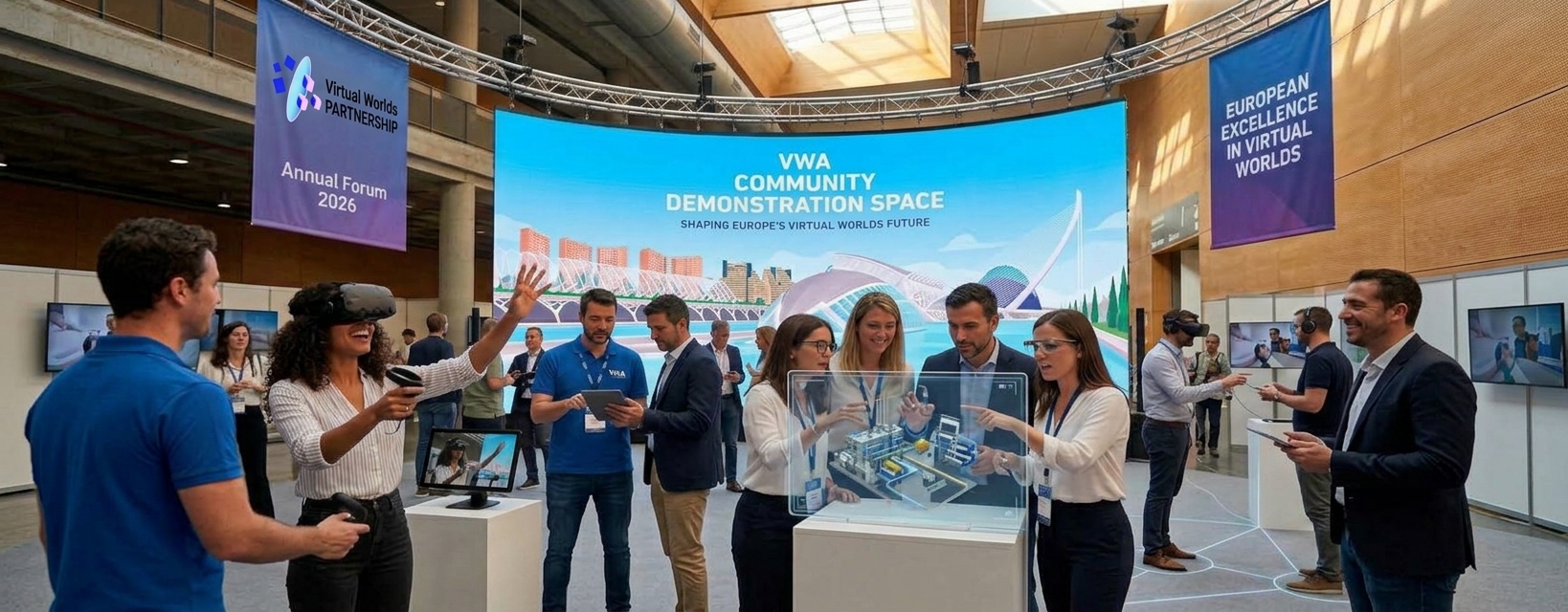 Visualisation of the VWA Community Demonstration Space with VR, AR and digital twin exhibits